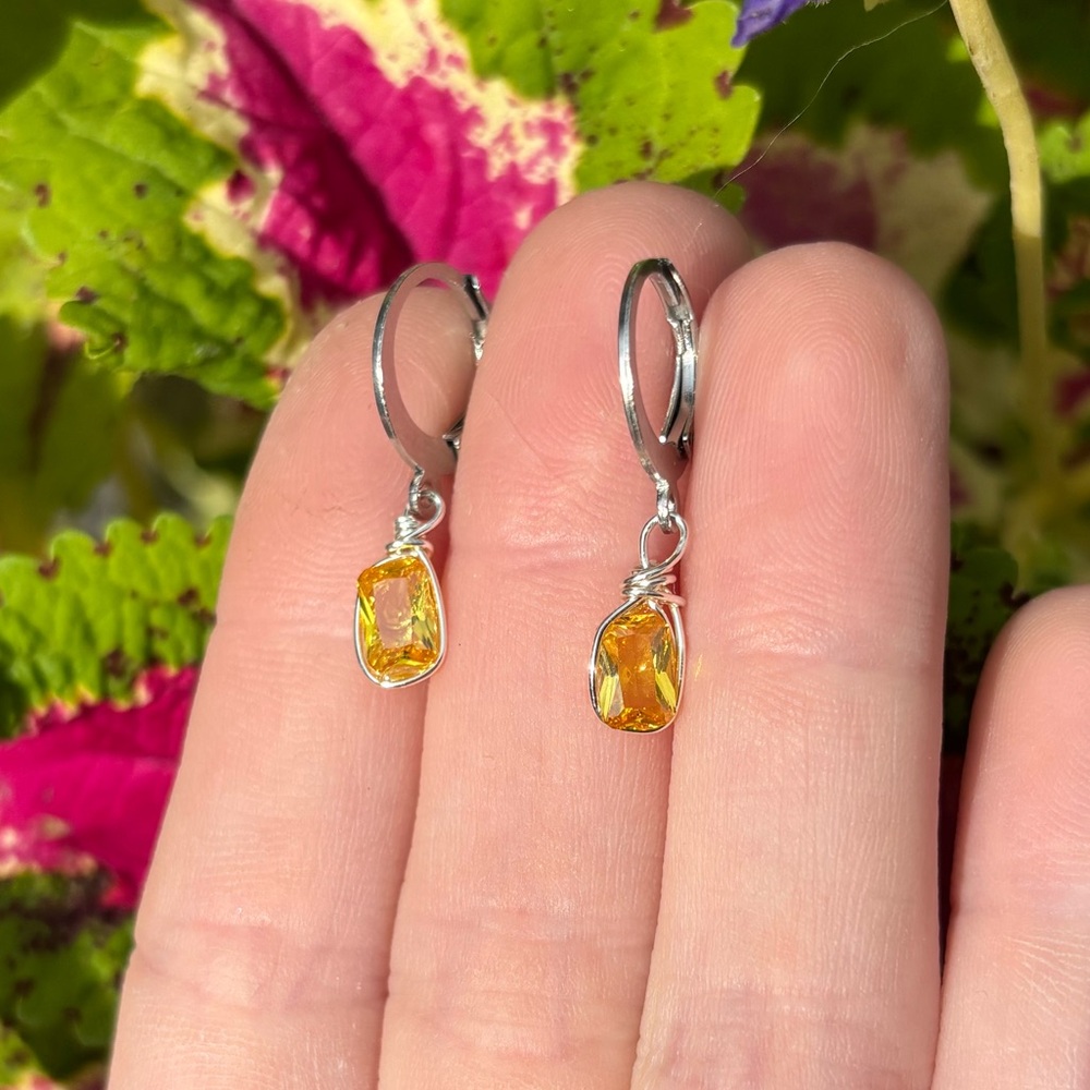 Dainty Enhanced Citrine Earrings